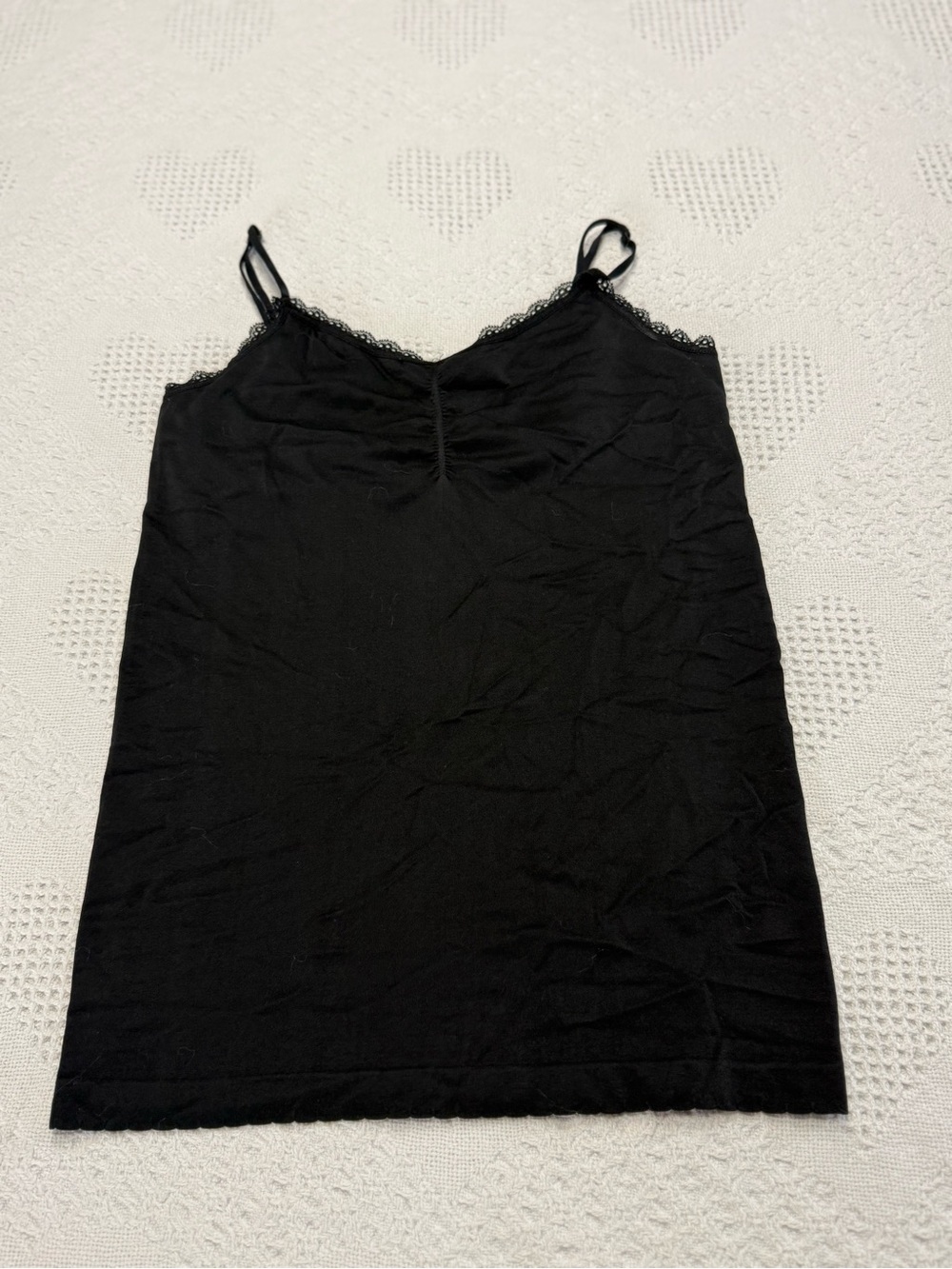 Victoria’s Secret Black Lacey Cami Top w/ Bra (L)